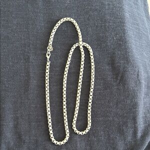 Anne Klein silver toned box link necklace